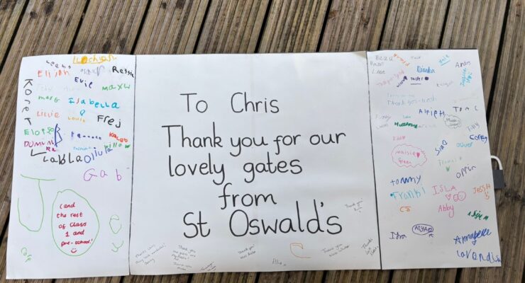 Bigland hall caravan park - new school gates