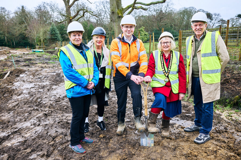 Ceremonial start of construction of the Paddocks, Warfield Park. Comm by Michael Hardware, Chelgate