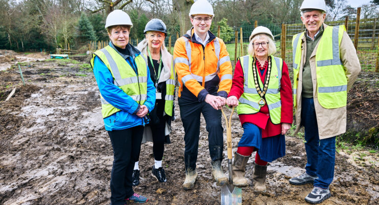 Ceremonial start of construction of the Paddocks, Warfield Park. Comm by Michael Hardware, Chelgate