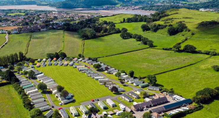 aerial view of Maes Dolau Caravan Park